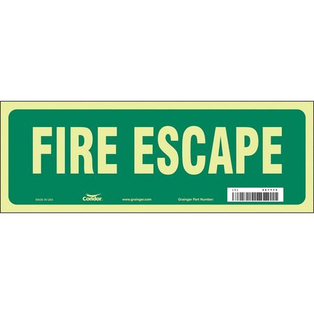 Sign,fire Escape,5x14 (2 Units In Ea)