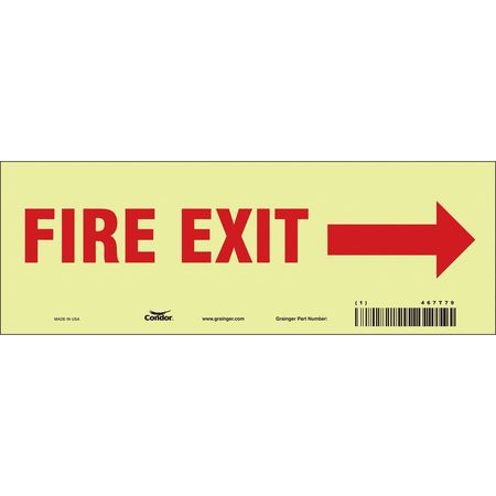 Sign,fire Exit,3.5x10 (3 Units In Ea)