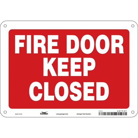 Sign,fire Keep Closedd,7x10 (3 Units In