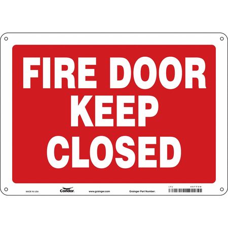 Sign,fire Keep Closedd,10x14 (2 Units In