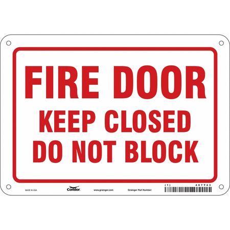 Sign,fire Keep Closed,7x10 (3 Units In E