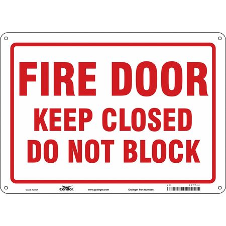 Sign,fire Keep Closed,10x14 (2 Units In