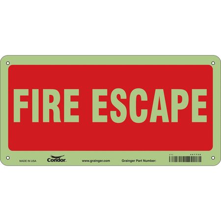 Sign,fire Escape,7x14 (1 Units In Ea)