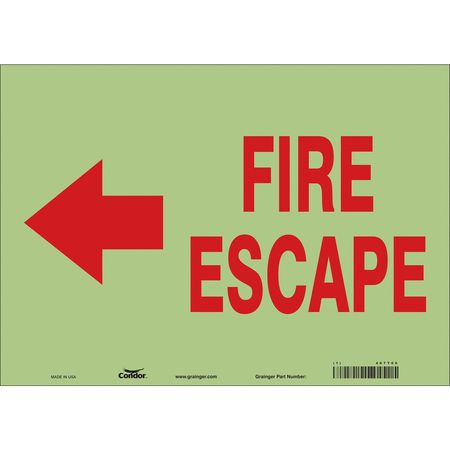 Sign,fire Escape,10x14 (1 Units In Ea)