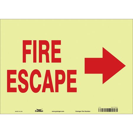 Sign,fire Escape,10x14 (1 Units In Ea)