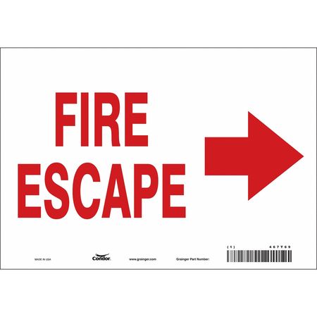 Sign,fire Escape,7x10 (5 Units In Ea)