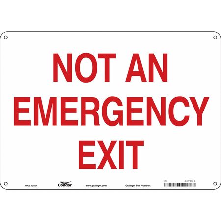 Sign,not An Emergency Exit,10x14 (1 Unit