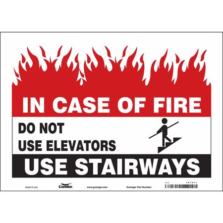 Sign,in Case Of Fire,10x14 (4 Units In E