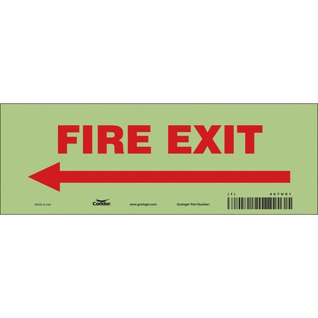 Sign,fire Exit,3.5x10 (3 Units In Ea)