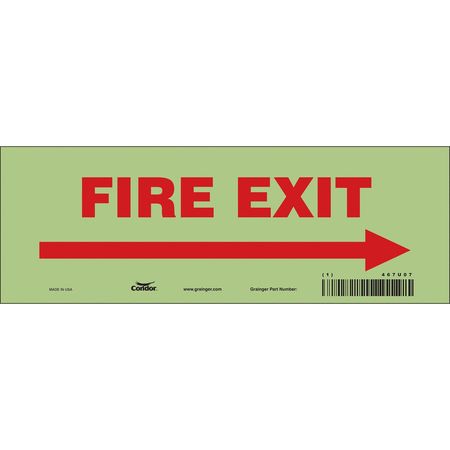 Sign,fire Exit,3.5x10 (1 Units In Ea)