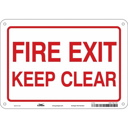 Sign,fire Exit Keep Clear,7x10 (3 Units