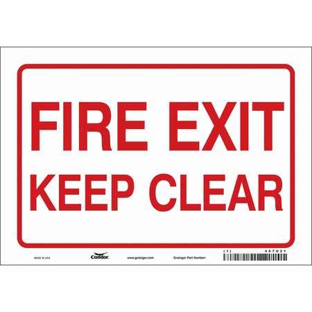 Sign,fire Exit Keep Clear,7x10 (1 Units