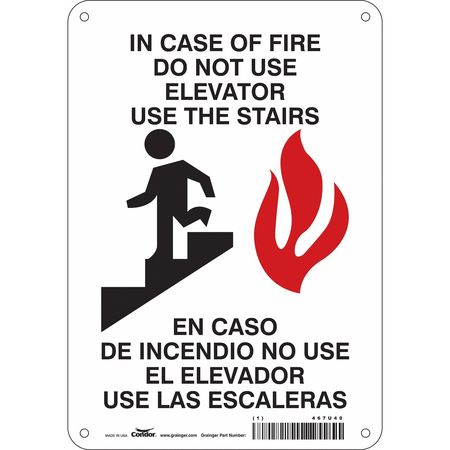 Sign,in Case Of Fire,10x7 (3 Units In Ea