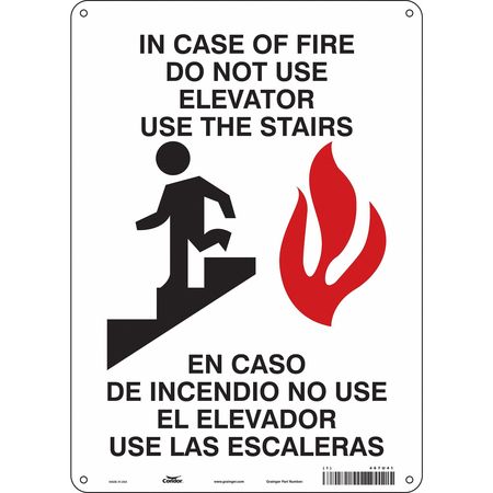 Sign,in Case Of Fire,14x10 (2 Units In E