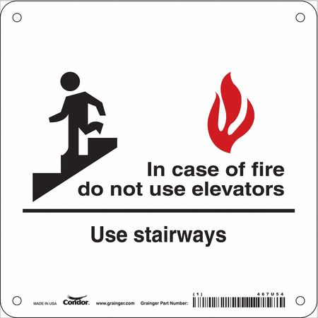 Sign,in Case Of Fire,7x7 (4 Units In Ea)