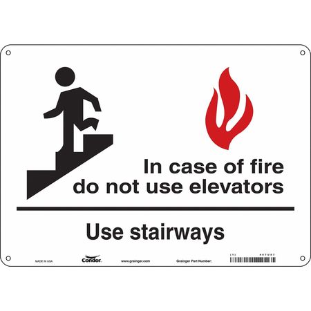 Sign,in Case Of Fire,10x14 (2 Units In E