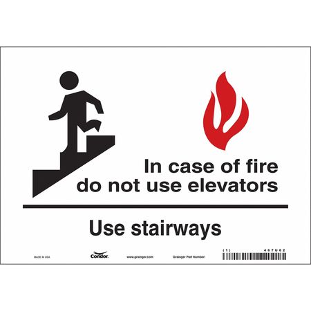 Sign,in Case Of Fire,7x10 (1 Units In Ea