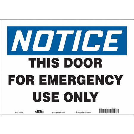 Sign,door Emergency Use Only,10x14 (4 Un