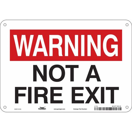 Sign,warning Not A Fire Exit,7x10 (3 Uni