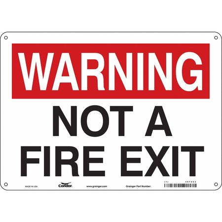 Sign,warning Not A Fire Exit,10x14 (2 Un