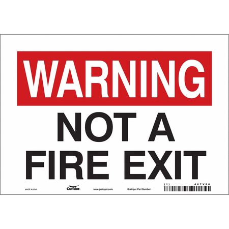 Sign,warning Not A Fire Exit,7x10 (5 Uni