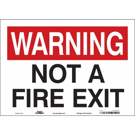 Sign,warning Not A Fire Exit,10x14 (4 Un