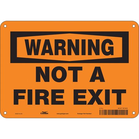 Sign,warning Not A Fire Exit,7x10 (3 Uni