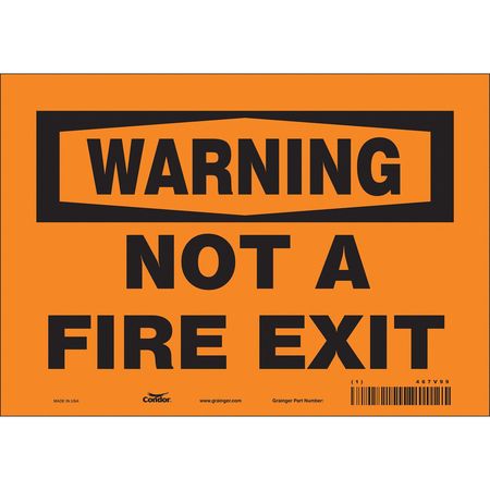 Sign,warning Not A Fire Exit,7x10 (5 Uni