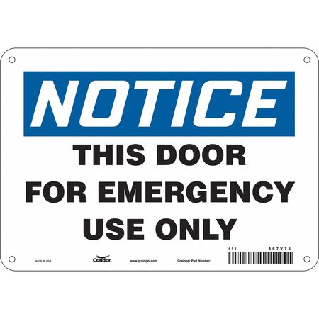 Sign,door Emergency Use Only,7x10 (3 Uni