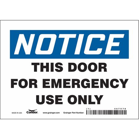 Sign,door Emergency Use Only,5x7 (7 Unit