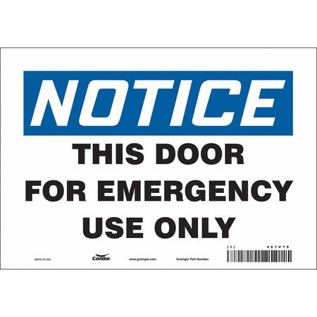 Sign,door Emergency Use Only,7x10 (5 Uni