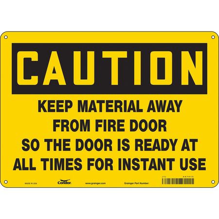 Sign,caution Keep Material Away,10x14 (2