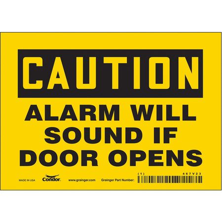 Sign,alarm Will Sound,5x7 (7 Units In Ea