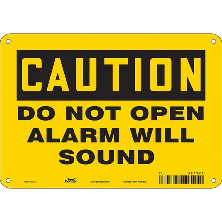 Sign,caution Alarm Will Sound,7x10 (3 Un