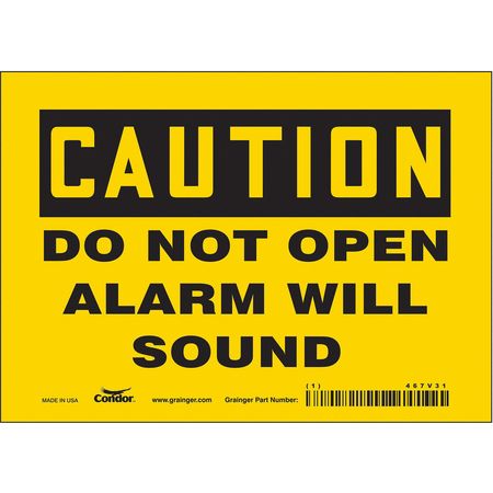 Sign,caution Alarm Will Sound,5x7 (7 Uni