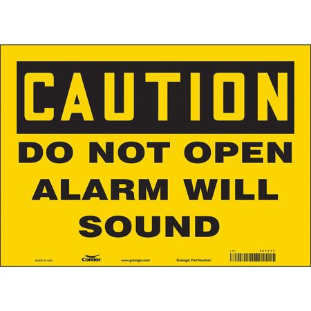 Sign,caution Alarm Will Sound,10x14 (4 U