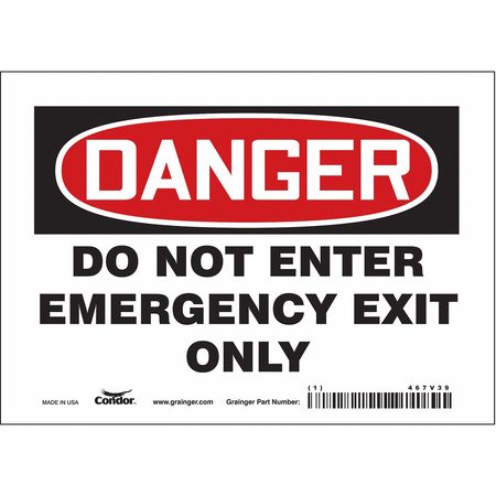 Sign,danger Do Not Enter,5x7 (7 Units In