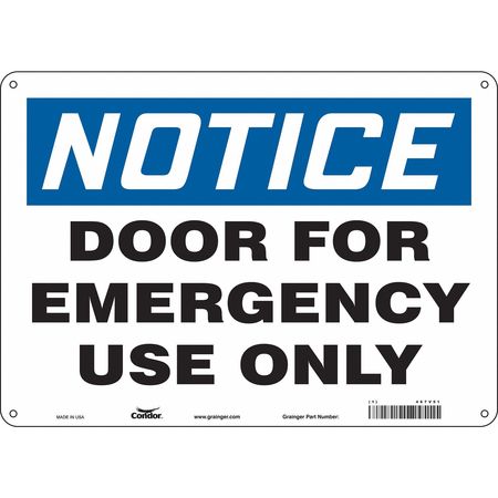 Sign,door Emergency Use Only,10x14 (2 Un