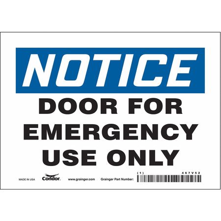 Sign,door Emergency Use Only,5x7 (7 Unit