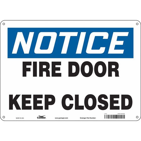 Sign,notice Fire Keep Closedd,10x14 (2 U