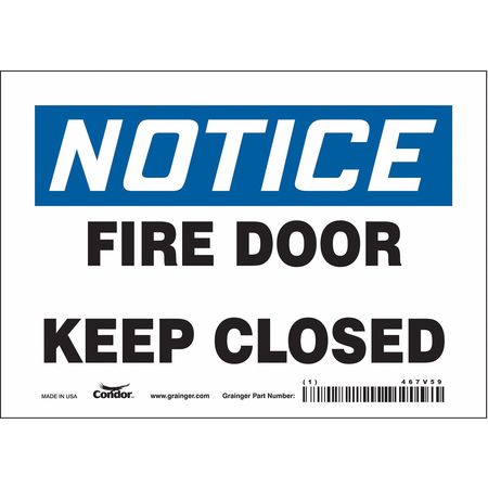 Sign,notice Fire Keep Closedd,5x7 (7 Uni