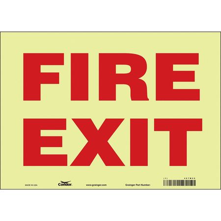 Sign,fire Exit,10x14 (1 Units In Ea)