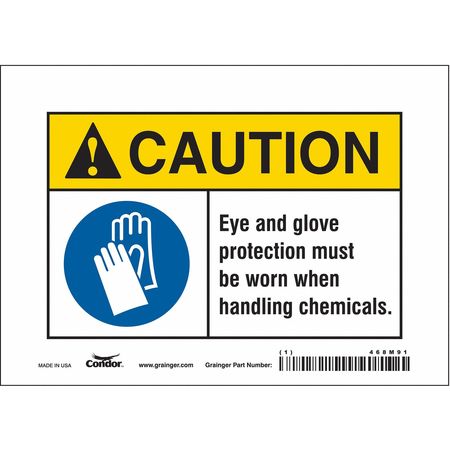 Safety Sign,7" Wx5" H,0.004" Thickness (