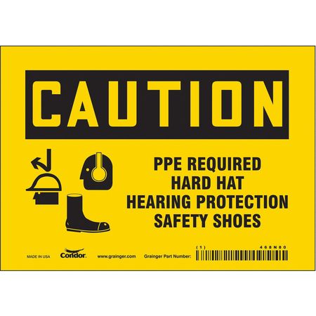 Safety Sign,7" Wx5" H,0.004" Thickness (