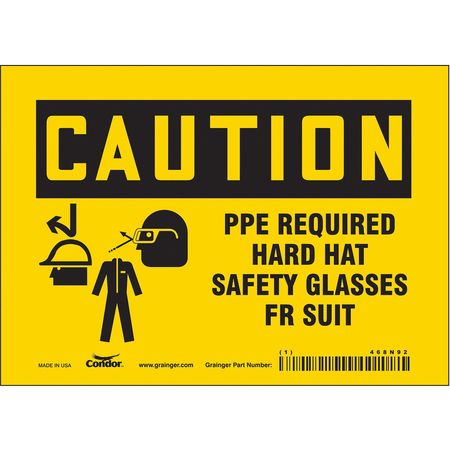 Safety Sign,7" Wx5" H,0.004" Thickness (