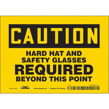 Safety Sign,7" Wx5" H,0.004" Thickness (