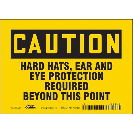 Safety Sign,7" Wx5" H,0.004" Thickness (