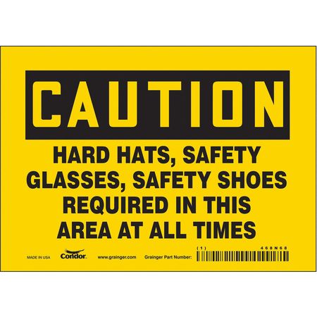 Safety Sign,7" Wx5" H,0.004" Thickness (