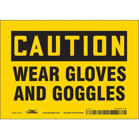 Safety Sign,7" Wx5" H,0.004" Thickness (