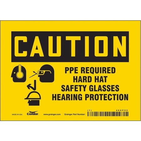 Safety Sign,7" Wx5" H,0.004" Thickness (